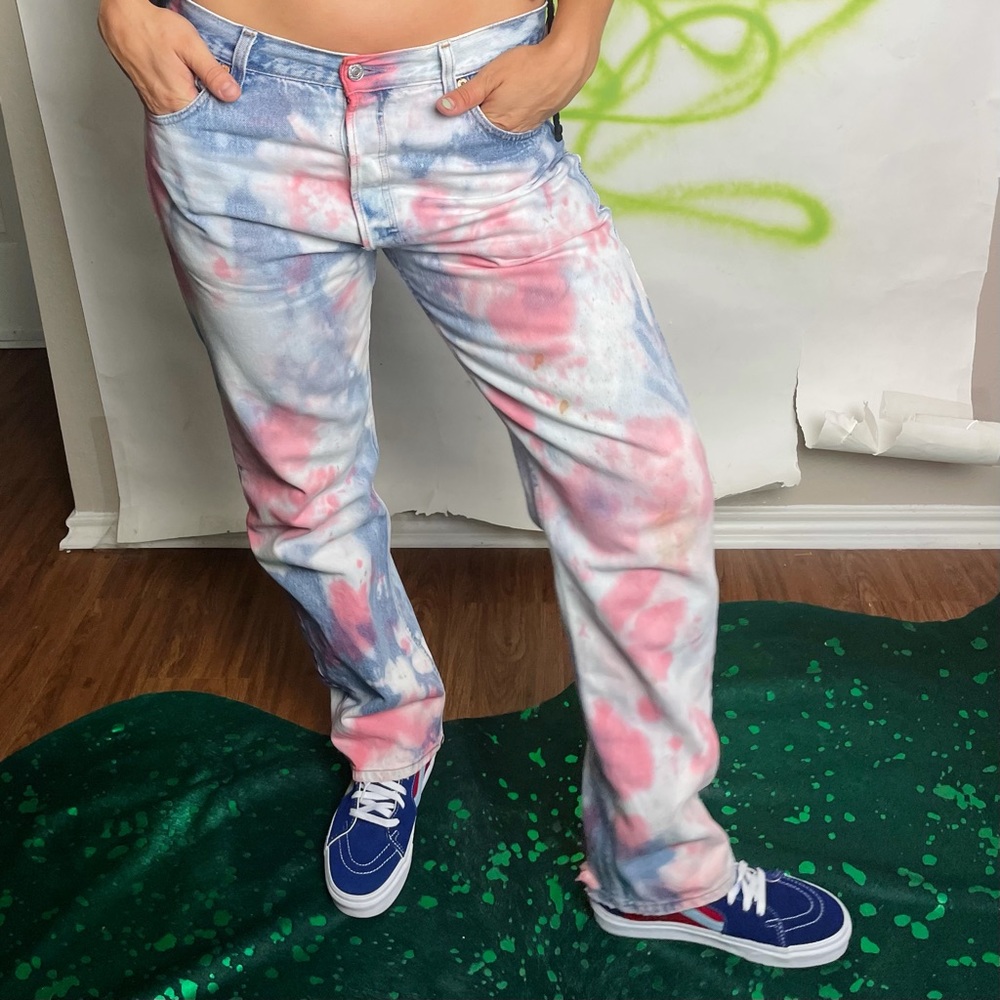 dyed Levi 501 one of a kind unique jeans unisex